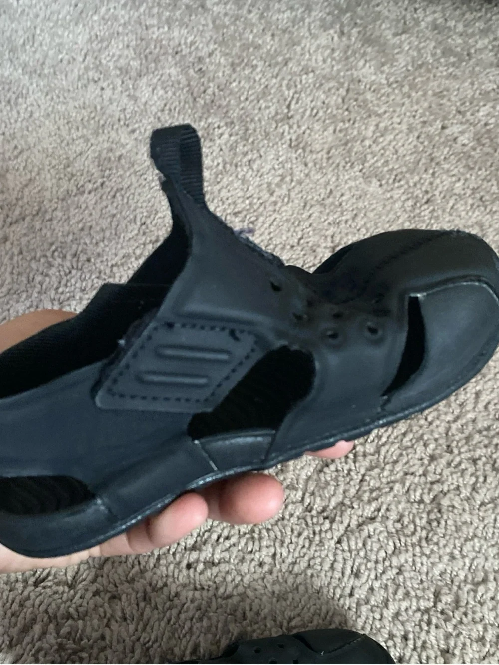 Nike Sunray protect Black Sandals with White Swoosh Accent size 7